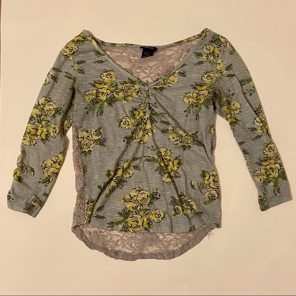 Rue21 Lace Back Henley Top